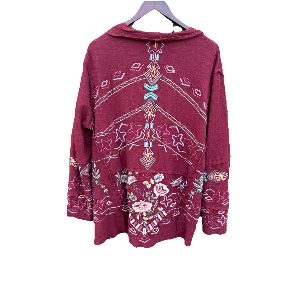 Coldwater Creek Juniper Ridge Embroidered Knit Cardigan Jacket Size S/M Boho - Picture 4 of 7